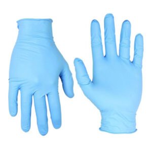 blue vinyl nitrile blend gloves