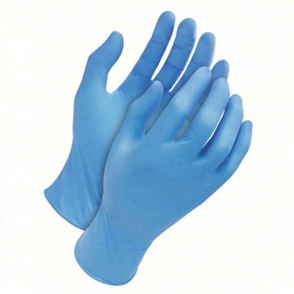 disposable blue blended exam gloves