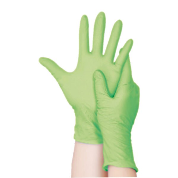 green vinyl gloves