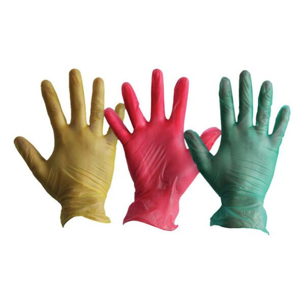 pink vinyl gloves