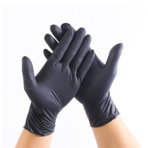 black nitrile powder free gloves