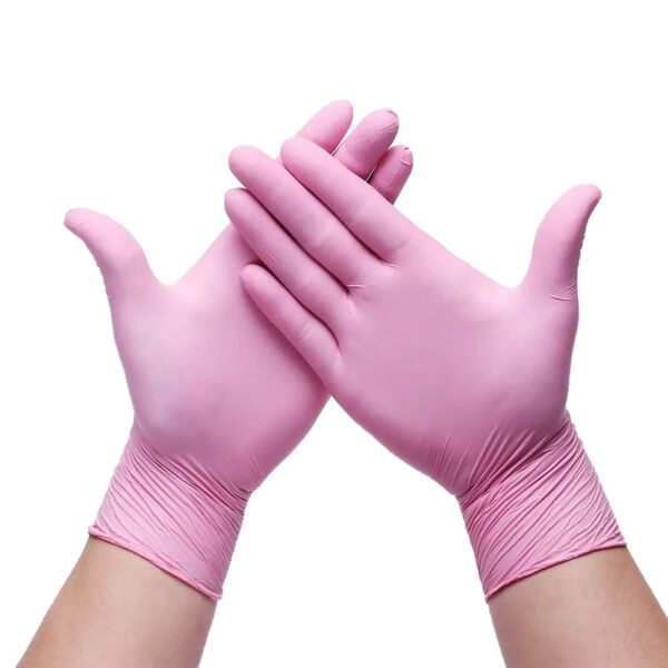 pink pvc gloves